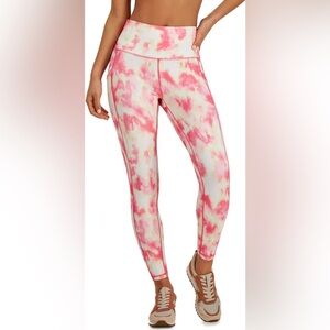 NWT Ideology Coral and Yellow Tie Dye 7/8 length Leggings